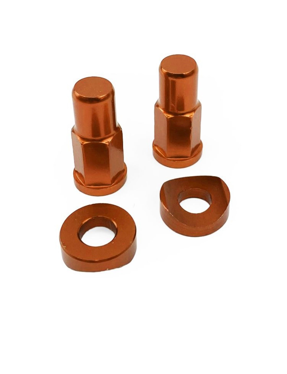 RIM LOCK NUT WITH SPACER WASHER KIT - ORANGE ALUMINIUM