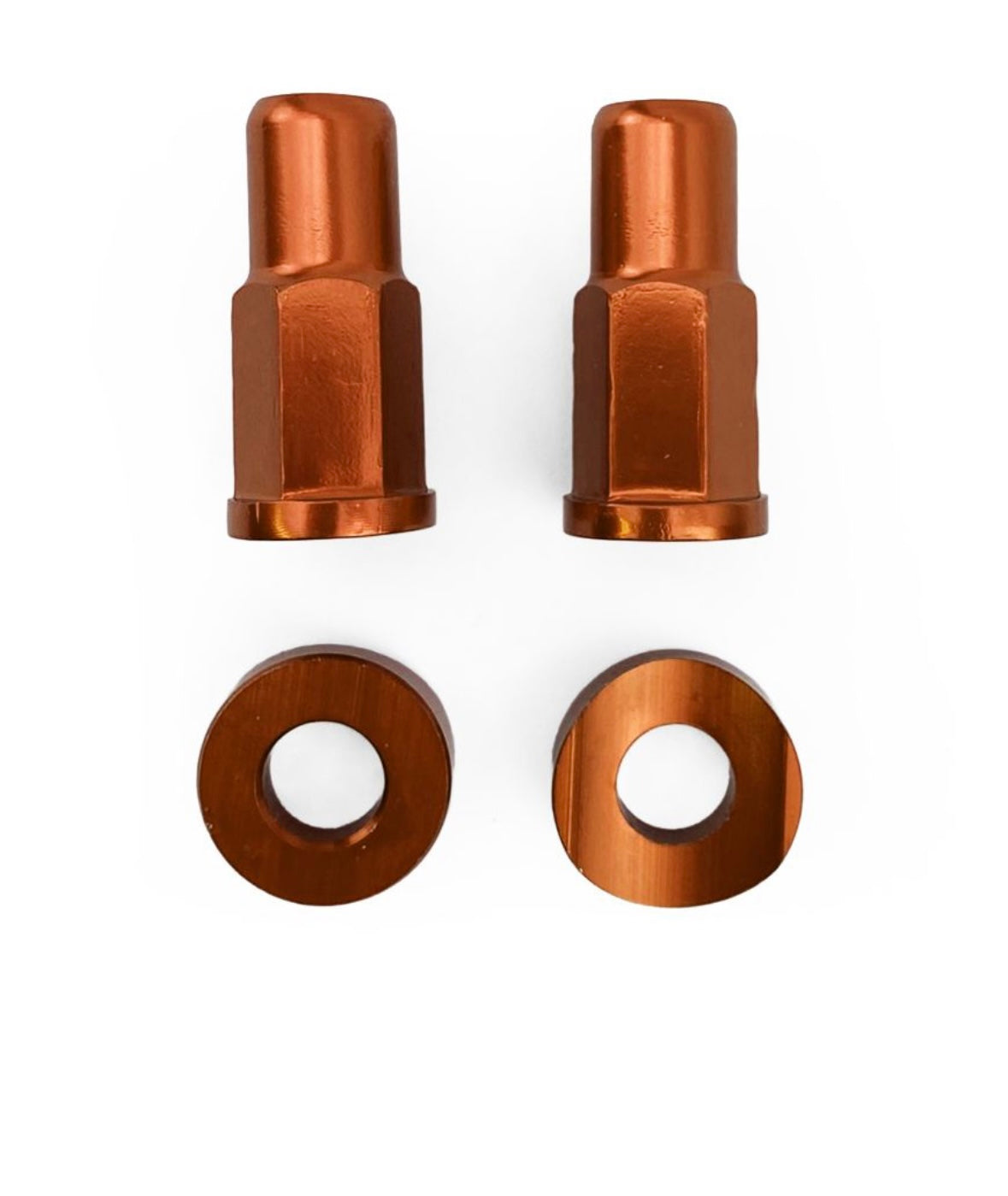 RIM LOCK NUT WITH SPACER WASHER KIT - ORANGE ALUMINIUM