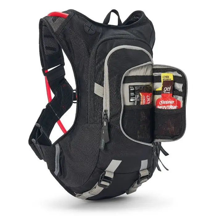 USWE Moto Hydro 8 Hydration Pack (a.k.a Raw 8) – Carbon Black (Black/Grey)