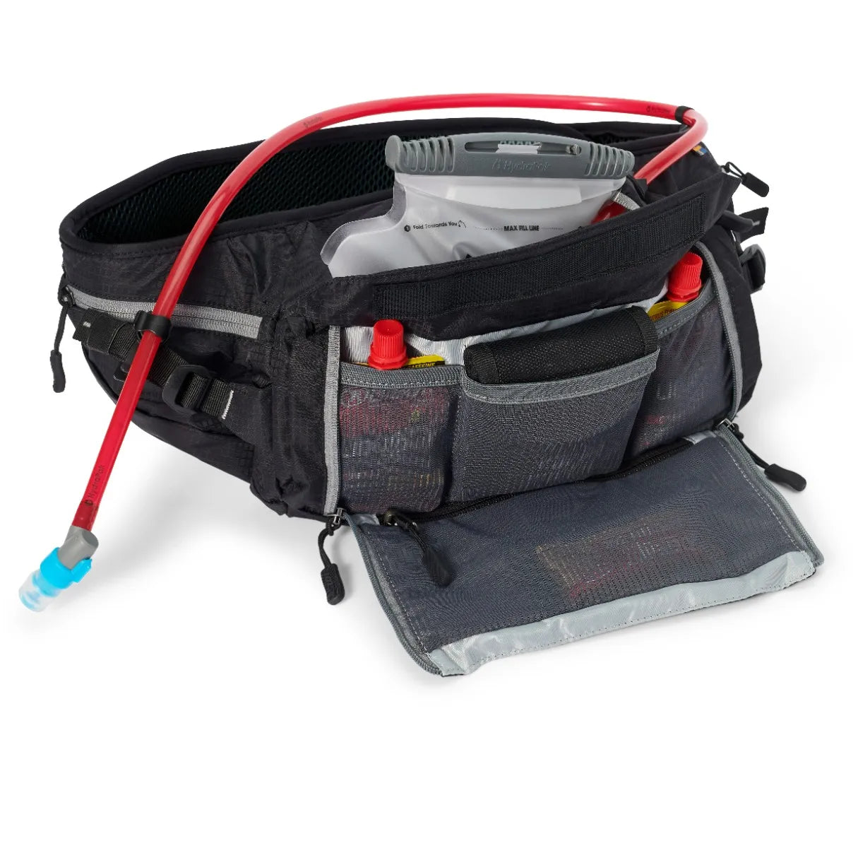 USWE Zulo 6 Waist Pack / Hip Bag with 1.5L Compact Lumbar Bladder – Carbon Black
