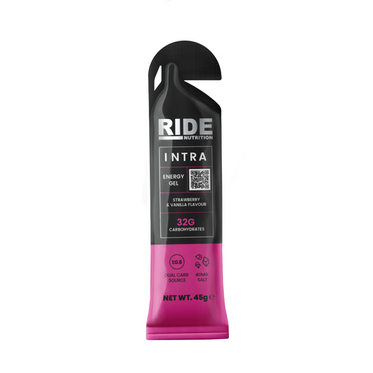 Ride nutrition INTRA ENERGY GEL - STRAWBERRY & VANILLA /CHERRY BAKEWELL single gel